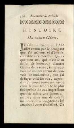 Histoire Du vieux Génie.