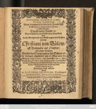 Optimum Hominis Christiani Gaudium