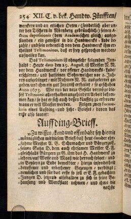 254-257, Auffding-Brieff. Zu wissen, kund und offenbahr sey ...