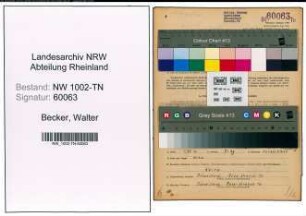 Entnazifizierung Walter Becker , geb. 19.09.1905 (Spediteur)