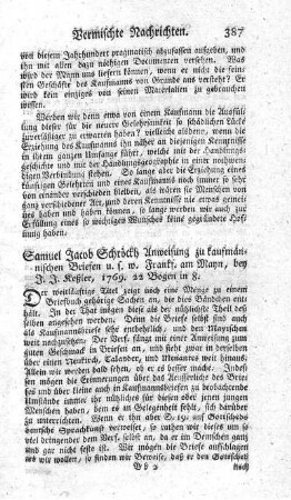 Anweisung zu kaufmännischen Briefen.