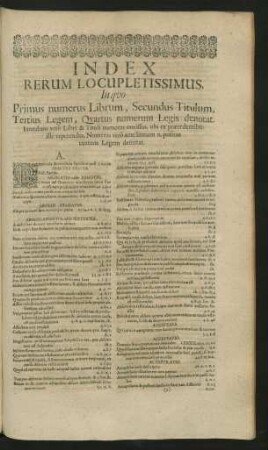 Index Rerum Locupletissimus