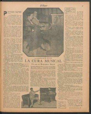La cura musical : Las comedias de "El Hogar". - Un acto.