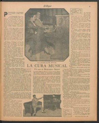 La cura musical : Las comedias de "El Hogar". - Un acto.