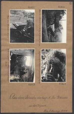 Eingebaute 10,5cm Feldhaubitze (Geschützbock) August 1915