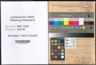 Entnazifizierung Heinz Rudolf Koerfgen , geb. 16.01.1922 (Buchhalter)
