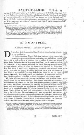 IX. Hooftdeel. Cochlea Laciniata. Lobbetjes en Spooren