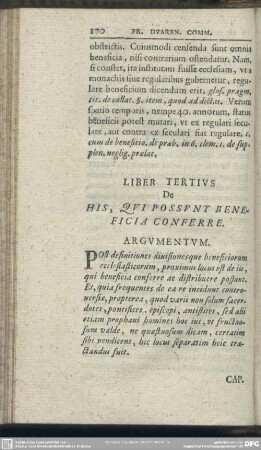 Liber Tertius De His, Qui Possunt Beneficia Conferre