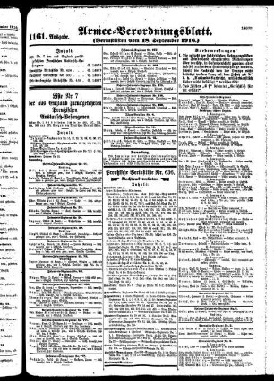 1161.Ausgabe. Montag, 18. September 1916