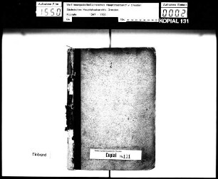Alte Aufschrift: "Doringisch Copial [Thüringisches Kopial]" (Hand 16. Jh.)