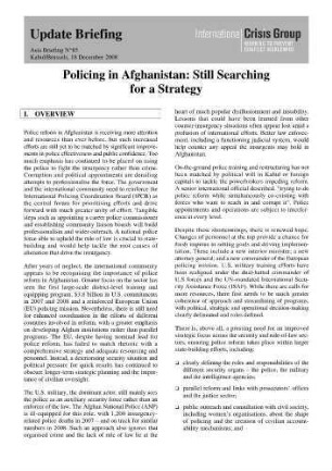 Policing in Afghanistan : still searching for a strategy
