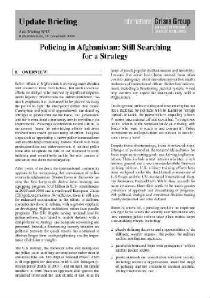 Policing in Afghanistan : still searching for a strategy