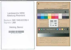Entnazifizierung Benno Heining , geb. 11.01.1912 (Kaufmann)
