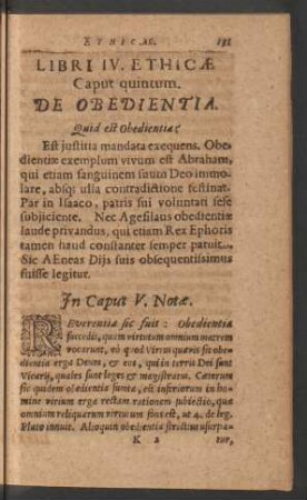 Caput quintum. De Obedientia. - Caput sextum. De Veritate.