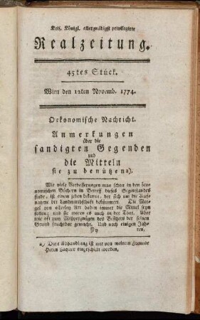 45tes Stück. Wien den 12ten Novemb. 1774.