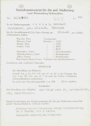 Jurkat, Bernhard