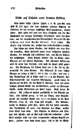 Blicke auf Schulen unter fremden Völkern