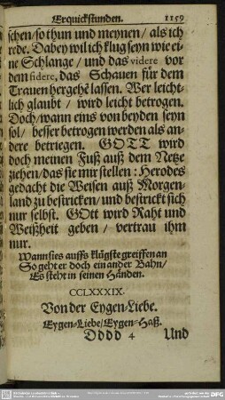 CCLXXXIX. Von der Eygen-Liebe