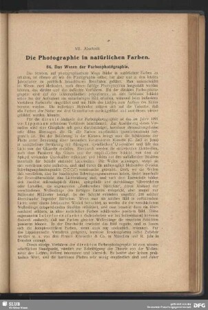 VII. Abschnitt - Die Photographie in natürlichen Farben