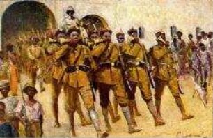 Afrikanische Soldaten in Kamerun