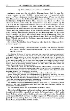 a) Die Claudicatio intermittens