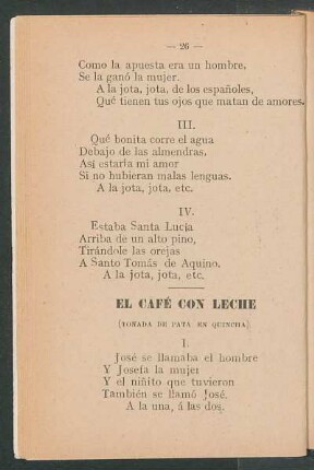 El café con leche : (Tonada de pata en quincha)