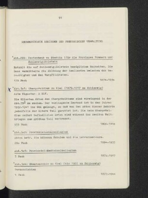 Neubegründete Behörden der preussischen Verwaltung