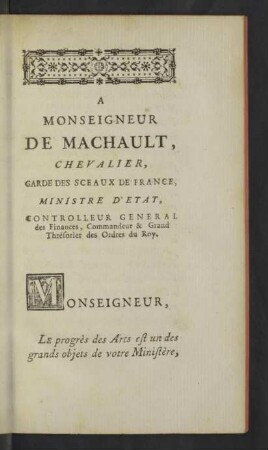 A Monseigneur de Machault