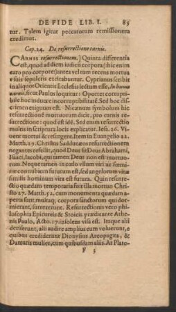 Cap. 24. De resurrectione carnis.