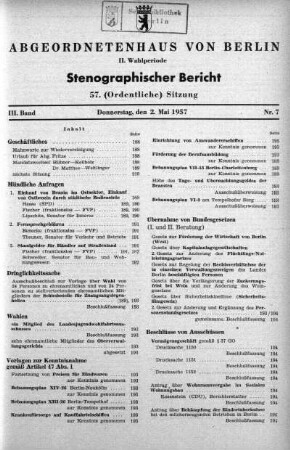 Nr. 7 (57), 2. Mai 1957