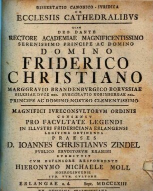 Dissertatio Canonico-Ivridica De Ecclesiis Cathedralibvs