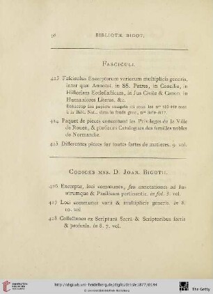 Codices Mss. D. Joan. Bigotii