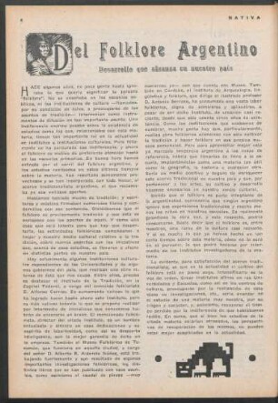 Del Folklore Argentino : Desarrollo que alcanza en nuestro país