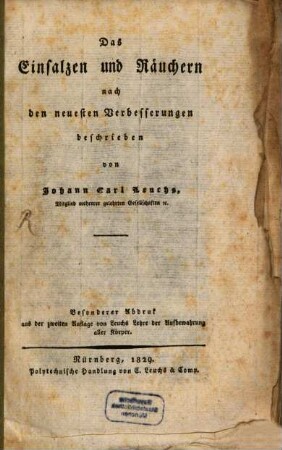 Das Einsalzen und Räuchern nach den neuesten Verbesserungen