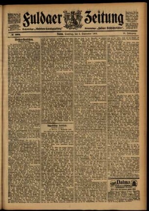 Zweite Ausgabe vom Samstag, den 05. September 1903.