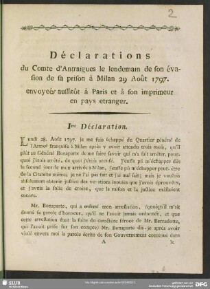 Iere Déclaration