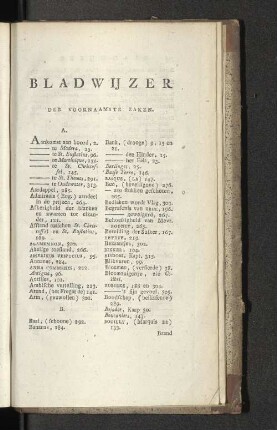 Bladwijzer der Voornaamste Zaken.