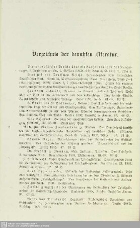 Verzeichnis der benutzten Literatur