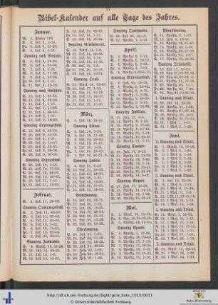 Bibel-Kalender auf alle Tage des Jahres.
