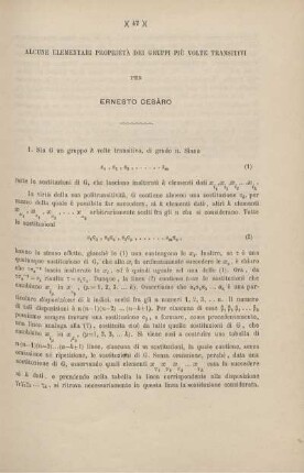 Alcune elementari proprietà dei gruppi più volte transitivi.