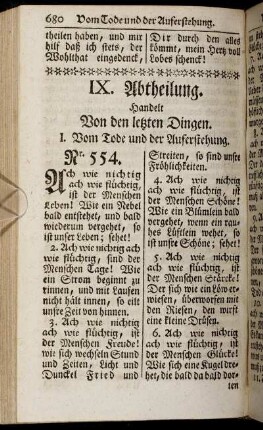 IX. Abtheilung. Handelt von den letzten Dingen.