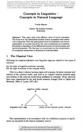 Concepts in Linguistics - Concepts in Natural Language