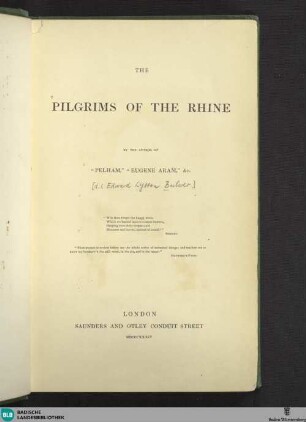 The Pilgrims of the Rhine