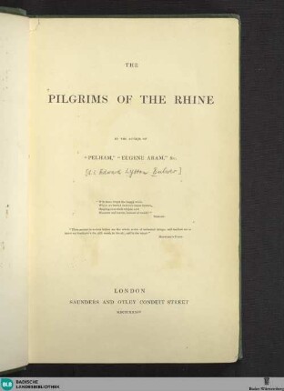 The Pilgrims of the Rhine
