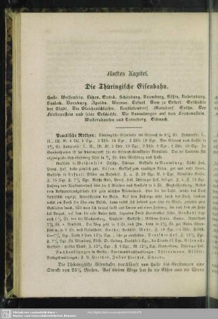 Fünftes Kapitel. Die Thüringer Eisenbahn