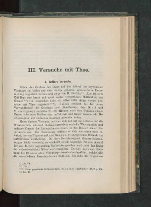 III. Versuche mit Thee