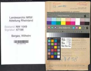 Entnazifizierung Wilhelm Berges , geb. 08.07.1886 (Verwaltungsbeamter)