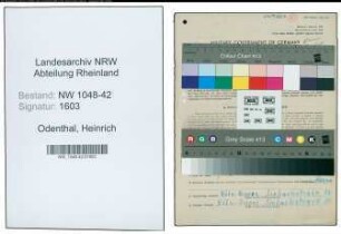 Entnazifizierung Heinrich Odenthal , geb. 20.12.1882 (Bahnschaffner)