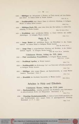 Arbeiten in Holz und Elfenbein (Nr. 1019-1043)