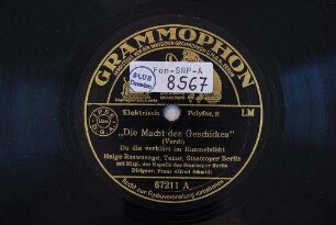 "Die Macht des Geschicks" : Du die verklärt im Himmelslicht / (Verdi)